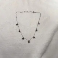 ete】星型 スターネックレス ステンレス 0.01ct 刻印あり ブラック 