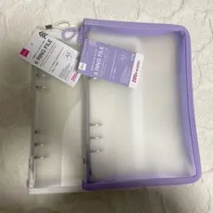 【匿名配送】2点セット　ダイソー　6リングファイル ジッパー付　オフ　パープル
