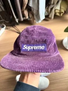 Supreme コーデュロイキャップ 紫