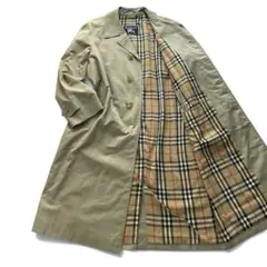 極美品 バーバリー ノバチェック カシミア混 ステンカラーコート M