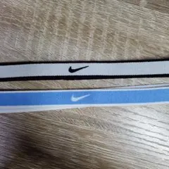 NIKE ナイキ ヘアバンド ヘッドバンド 2本 チップスウッシュ　ヘアゴム白青
