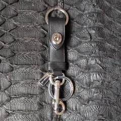 COACH 本革レザー&ターンロック 열쇠 고리 미사용 男女兼用
