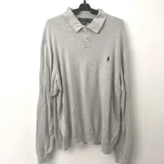 POLO RALPH LAUREN グレー長袖ポロシャツ XL