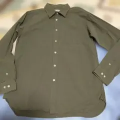 NAVY オーガニックコットン　カーキ色メンズシャツL