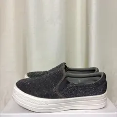 ラメ入り　グリッター スリッポン グレー　Mサイズ