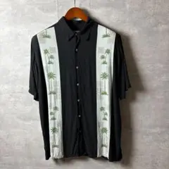 Batik Bay リゾートパームツリー柄 レーヨン開襟シャツ L