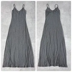 【FOREVER 21】ボーダー柄キャミソールマキシワンピース ロング丈 細見え