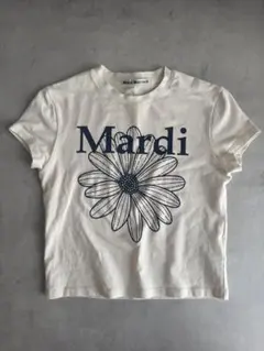 Mardi Mercredi フラワーロゴ 半袖Tシャツ アイボリーのサムネイル