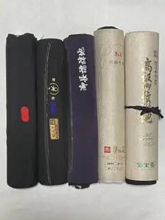 呉服店在庫・未使用品　正絹　反物　黒色　5点まとめて