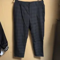 美品 メンズ チェック柄 スラックス パンツ グリーンレーベル