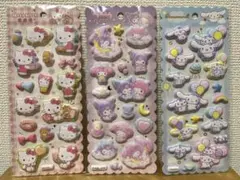 マシュマロシール　シナモロール　マイメロディ　クロミ　キティ　3枚セット