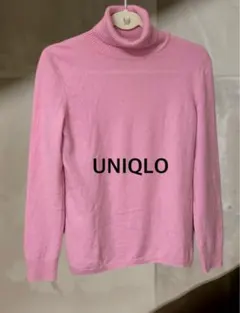UNIQLO カシミヤ100% タートルネックセーター ピンク L