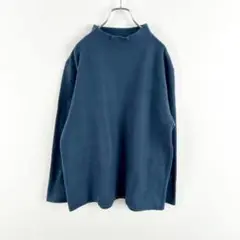 H51 大きいサイズ　ECO LATCH トップス　起毛　あったかい　ブルー