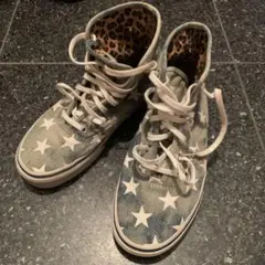 【Used★男女兼用】VANS デニム スニーカー　スター レオパードのサムネイル