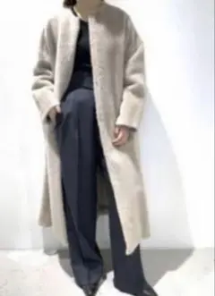 新品タグ付き✨定価18万 エブール メランジビーバー フーデットロング