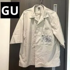 GU feina 花の写真プリント 半袖シャツ Lサイズ