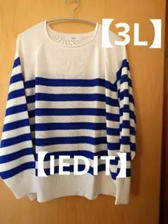 【IEDIT 】極美品・サラッと軽い ストライプ ニット