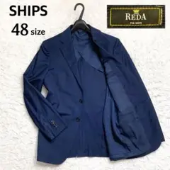 美品✨SHIPS×REDA 2Bテーラードジャケット 背抜き ネイビー Lのサムネイル