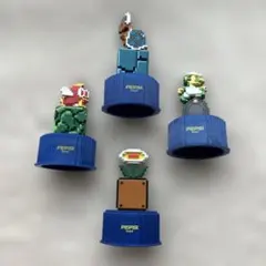 ペプシ　スーパーマリオブラザーズ　ボトルキャップ4個セット　PEPSI