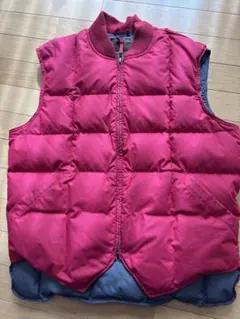 80s~90s前半 黒タグ Eddie Bauer ダウンベスト レッド