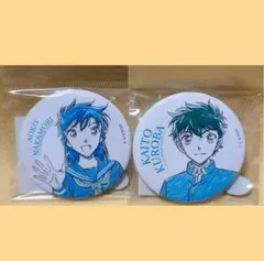 名探偵コナン　ペンシルアート　缶バッジ　黒羽快斗　中森青子　セット