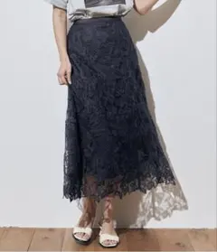 レース ロングスカート ブラックのサムネイル
