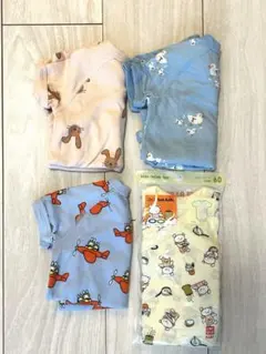 【新品&水通しのみ】ユニクロボディースーツ半袖60cm 4枚セット