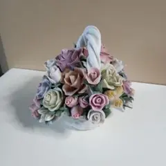 薔薇のバスケット置物