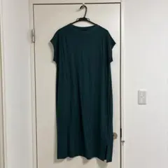 超美品‼️ダークグリーン 半袖カットソーロングワンピース‼️