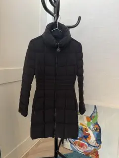 MONCLER ブラック ダウンジャケット ロング丈