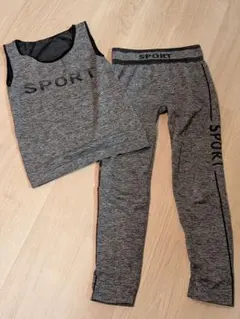 スポーツウェア セットアップ グレー ヨガ