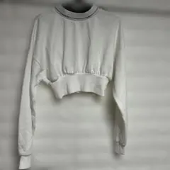 WEGO ホワイト クロップドスウェット