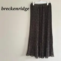 breckenridge ロングスカート F ブラウン プリーツ 花柄 上品のサムネイル