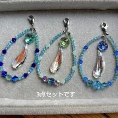 お値下げ♡3点セット♡ハンドメイドスワロフスキーチャーム