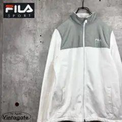 USA古着 FILA SPORT切替デザインフリース ホワイト×グレージュ M