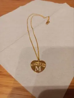 ハート型金色メッキネックレス M刻印