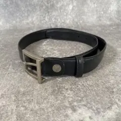 ブルガリ ベルト レッタンロゴ レザー ブラック　シルバー金具 男女兼用　黒