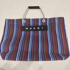 極美品✨MARNI✨マルニ ジャガード ボーダー ロゴ トートバッグ 男女 