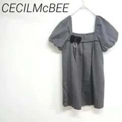 CECILMcBEE グレー パフスリーブ チュニック毛96%☆3160のサムネイル