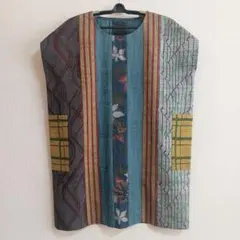 u*f様 着物リメイク　紬いろいろ　ワンピース　チュニック　ハンドメイド