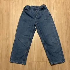 GUキッズ　ハイウェストデニム　デニムブルー 150cm