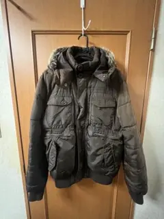 ZARA ダークブラウン ダウンジャケット フード付き