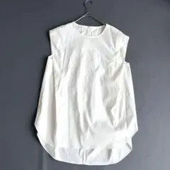 ミューズドゥーズィエムクラス ノースリーブ ブラウス ロゴ金具 とろみ 