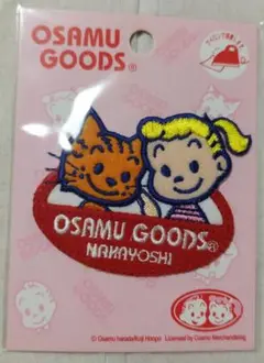 OSAMU GOODS　レトロ 刺繍ワッペン 猫と女の子