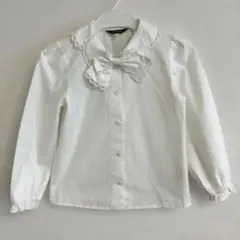 長袖シャツ ホワイトリボン付き 卒園式　入学式　フォーマル　120cm