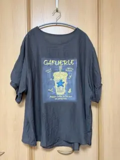 GAFUERTLE プリント ダークグレー Tシャツ