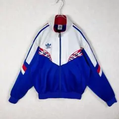 アディダス トラックジャケット ジャージ 刺繍トリコロール デサント M〜L