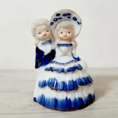 【値下げ】 陶器人形　陶器　幸せ運ぶ　HAPPY BELL ベル　ブルー