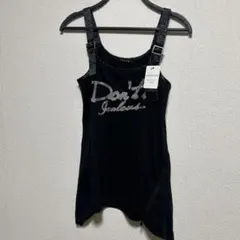 ブラックロゴ刺繍タンクトップ