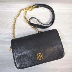 Tory Burch トリーバーチ ブラック レザー ショルダーバッグのサムネイル